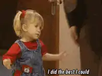 Little girl shrugs I did my best