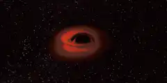 Black hole consuming a star