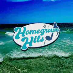 Homegrown Hits logo on ocean waves