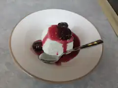 cherry dessert on white plate