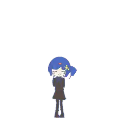 Blue hair girl screaming