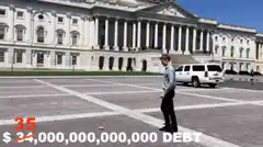 US Debt Counter in Front of Capitol