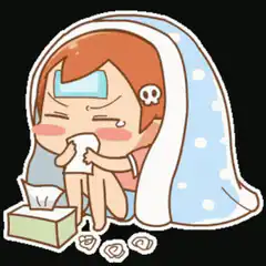 sick girl under blanket with fever