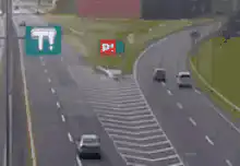 Cars driving on a highway