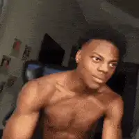 shirtless man screaming and falling back