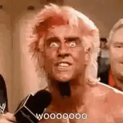 Hulk Hogan screaming WOOOOOOO