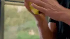 Person peeling a banana
