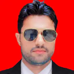 Man in Aviator Sunglasses on Red Background