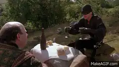 Prince Humperdinck crying over spilled wine