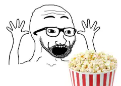 Excited guy with popcorn