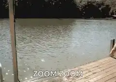 man jumps into lake zoom zoom