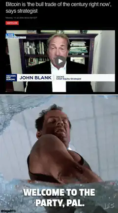 John Blank Bitcoin Bull Trade Welcome to the Party Pal