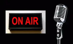 On Air sign and vintage microphone