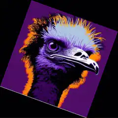 psychedelic ostrich head