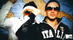 Two men in sunglasses dancing