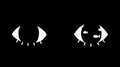 cat eyes eating fish