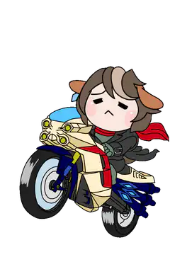 chibi character riding motorcycle
