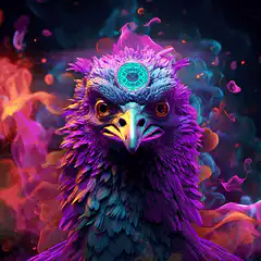Psychedelic eagle with laser eyes