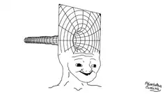 Smiling face with spiderweb head