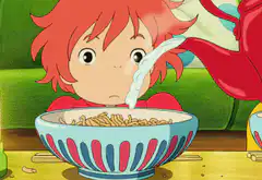 Marnie pouring tea into noodles