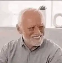 Old man smiling and laughing