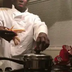 Chef drops fries in pot and it explodes
