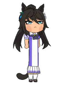 Chibi cat girl maid blushing