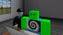 Roblox character hypnotized by spiral