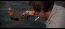 Captain Ahab throws the knife