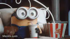 Minion excited for movie time