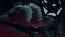 Bald man birth from chest