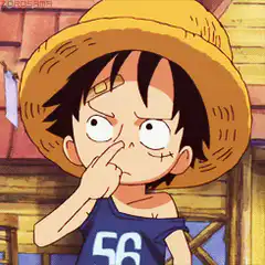 Luffy picking his nose