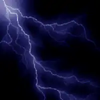 Flickering purple lightning bolts