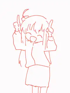 anime girl peace signs then shy