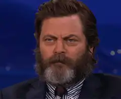 Nick Offerman skeptical look