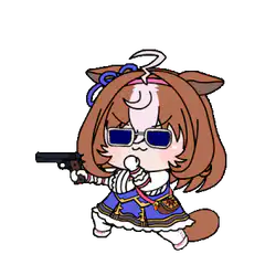 Chibi girl with gun and sunglasses