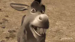 Donkey from Shrek laughing