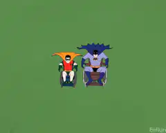 Batman and Robin in wheelchairs