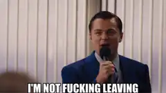 I'm not fucking leaving office celebration