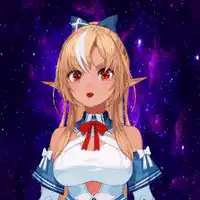 anime elf girl in space
