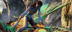 Neytiri riding a banshee