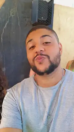 Man making a kissy face