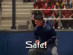 Baseball umpire yelling safe