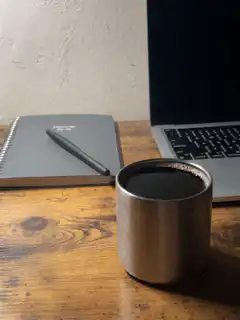 Coffee cup on a desk