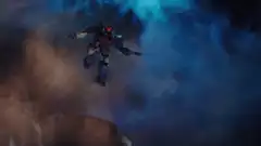 Optimus Prime lands in smoke