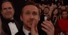 Ryan Gosling clapping at the Oscars