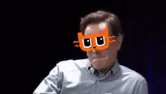Stephen Hawking with cat glasses