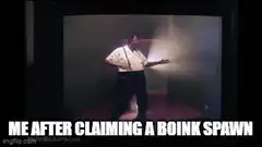 Man dancing with a boink spawn