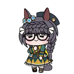 chibi horse girl with glasses
