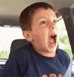 Boy screaming then falling asleep in car